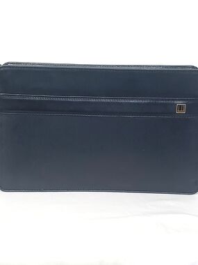 Dunhill Navy Leather Wristlet with Front Pocket